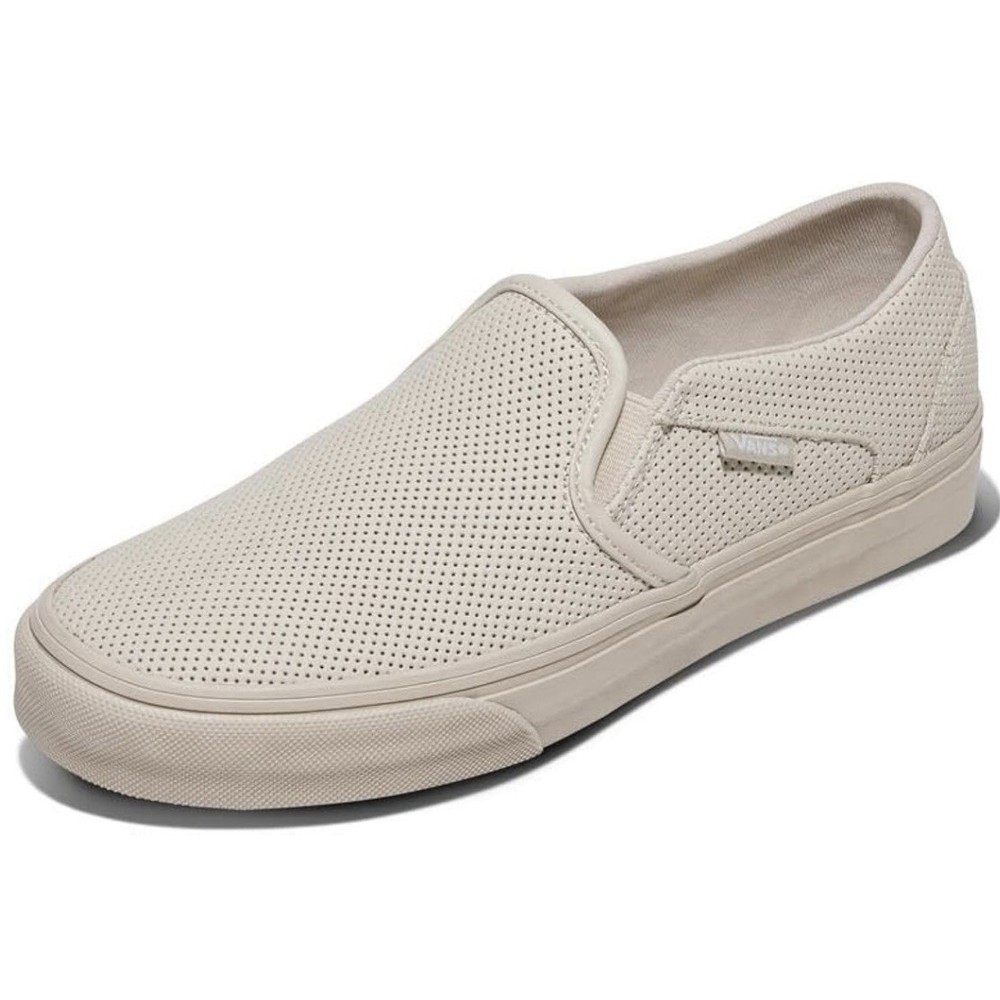 VANS Asher Canvas Slide On Shoes Perf Oatmeal Beige VN000CVE2N1 Womens Size 8.5