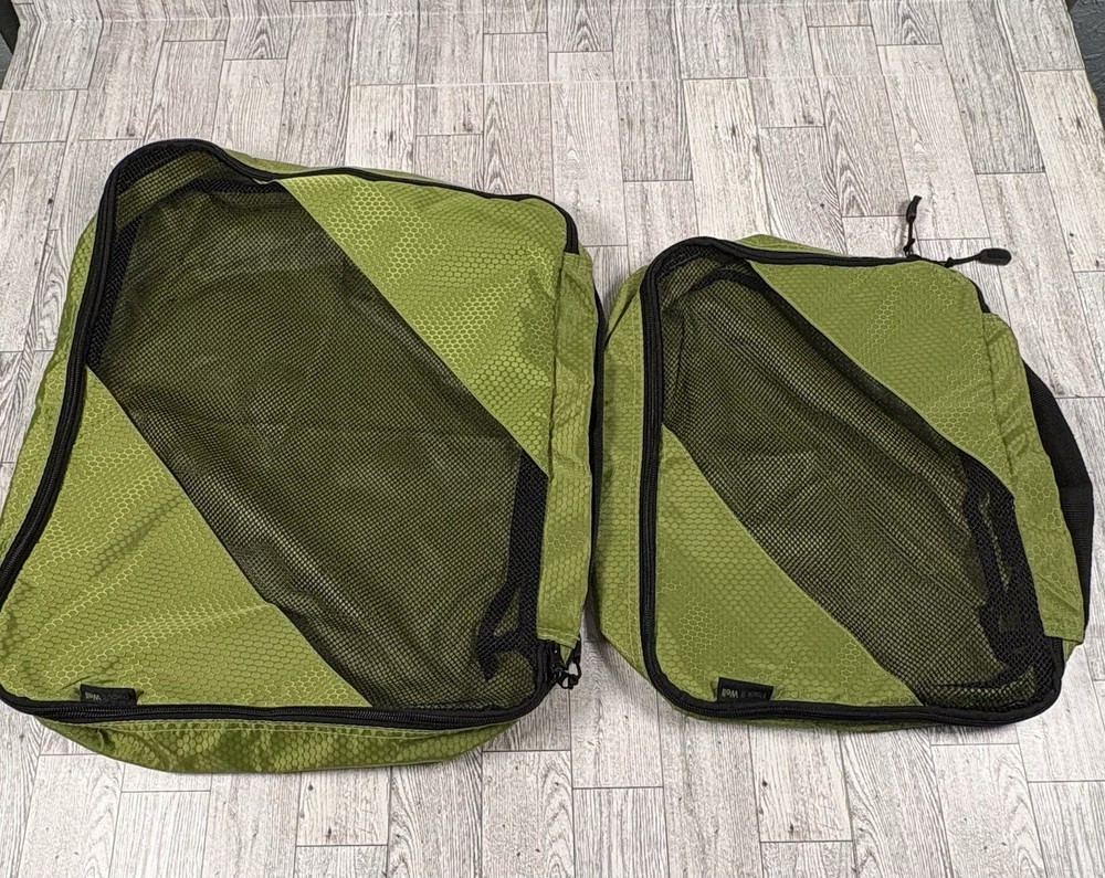 Packit Well Packing Cubes Lot of 2 Green Black Mesh Travel LightweightOrganizer