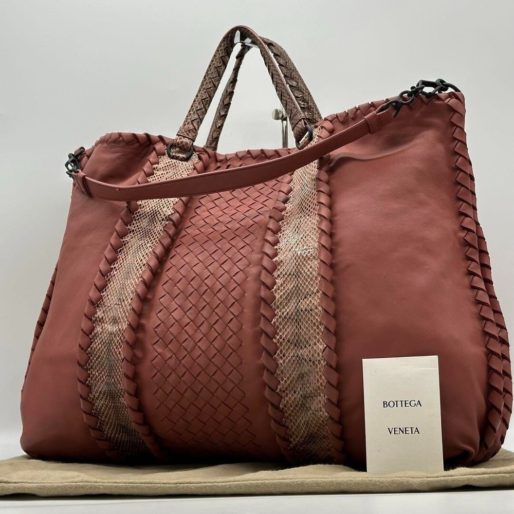 Rare Bottega Veneta 2-Way Tote in Hard-to-Find Color Genuine Leather Ex++ Condition