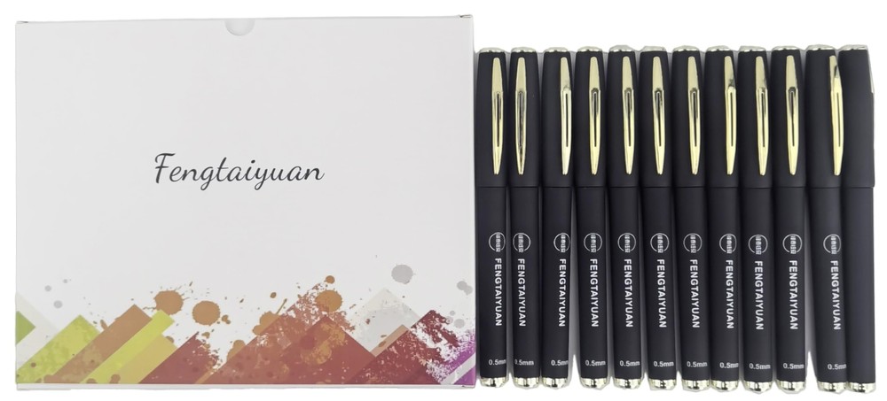 Fengtaiyuan P18x12, Black Gel Ink Roller Ball Pens, Black Ink, Extra Fine, 0....