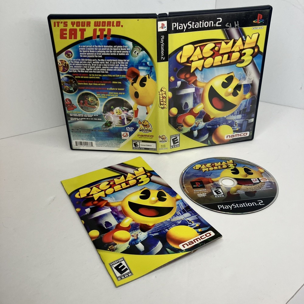 PacMan World 3 Playstation 2 Great condition (PS2, 2005) CIB Tested complete
