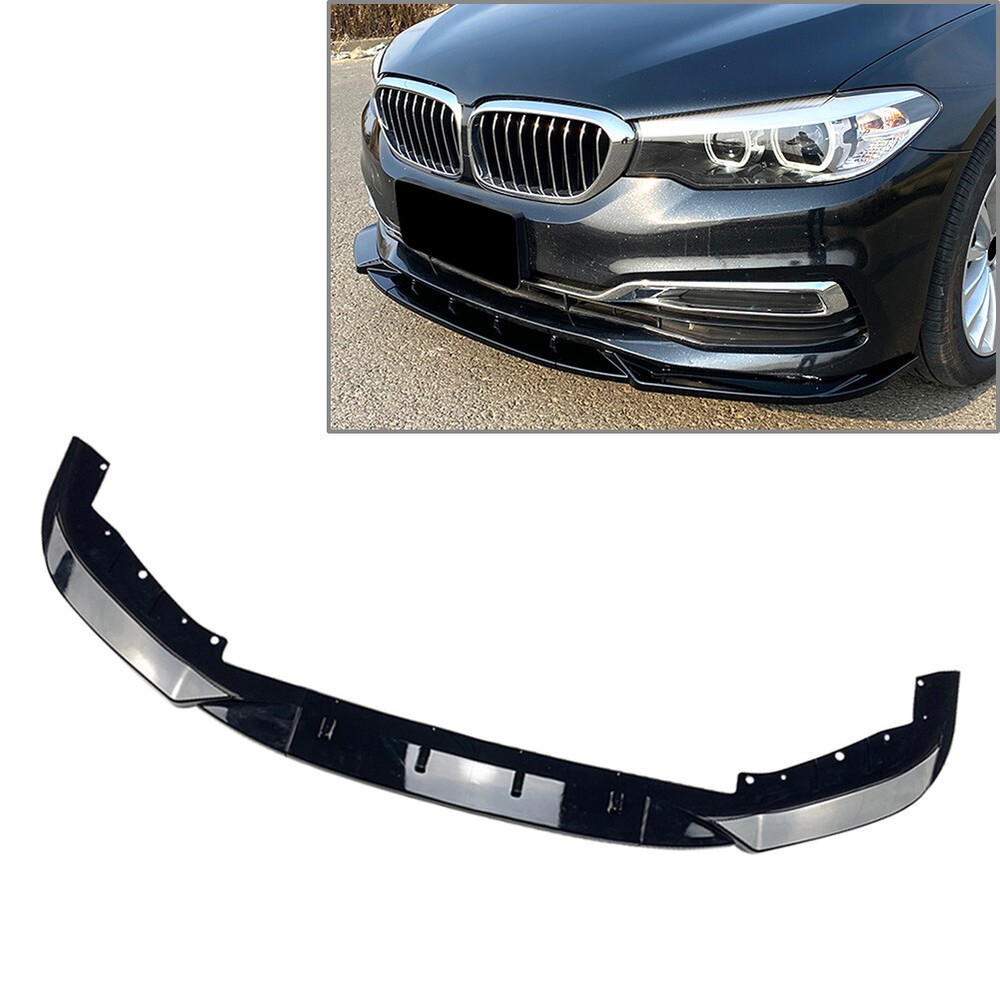 Glossy Black ABS Front Bumper Lip Spoiler for BMW 5 Series G30 2017-2020 525i 530i