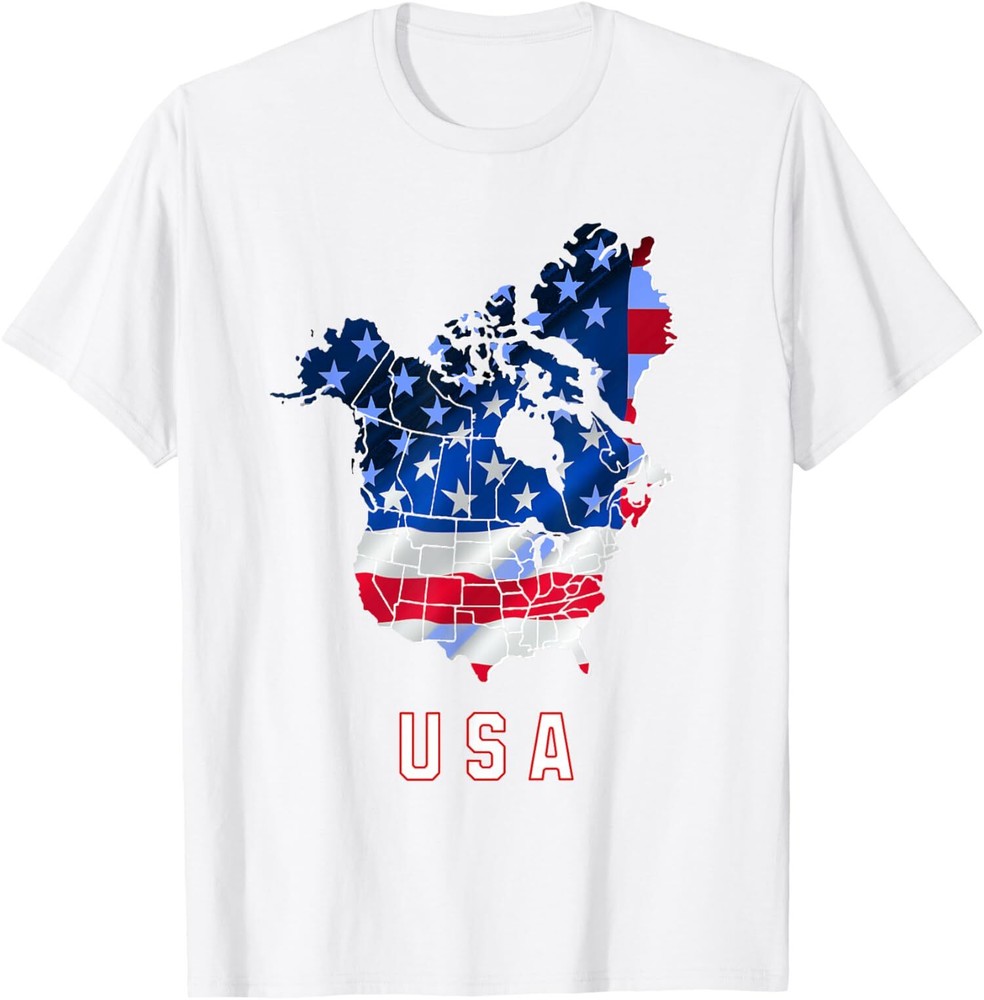 USA Canada Map 51st State Trump Unisex T-Shirt Design
