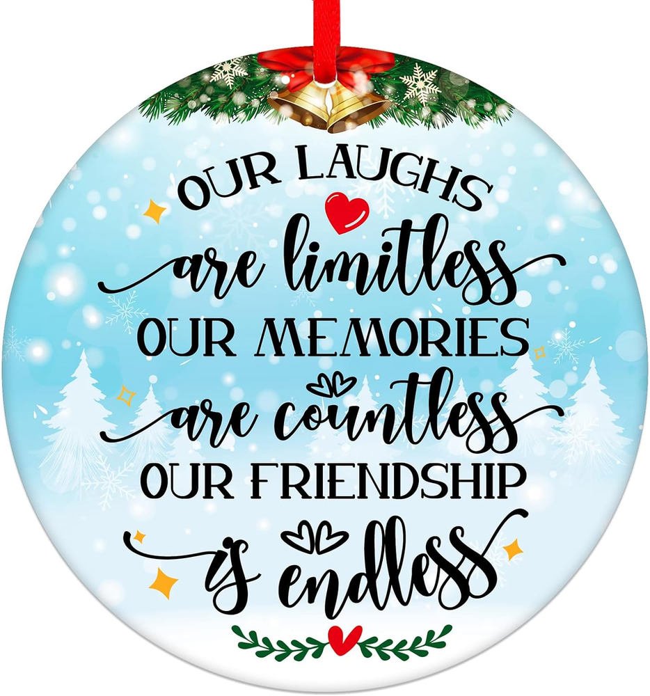Our Friendship Is Endless Christmas Ornaments Christmas Friend Gifts for Women,