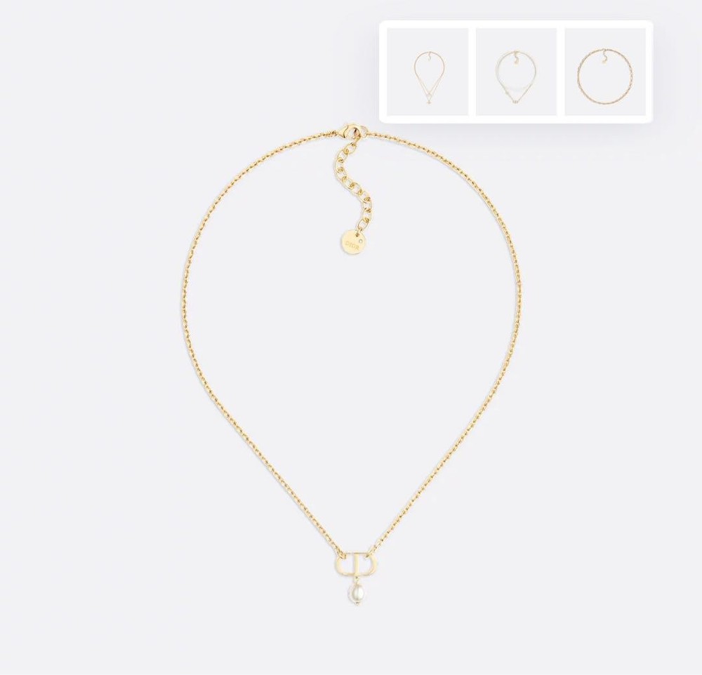 Dior Pearl Gold Necklace Elegant Jewelry for Women