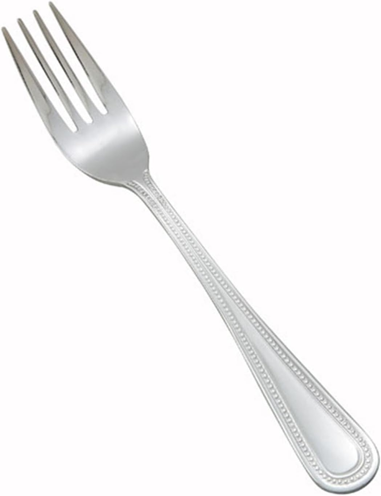 12-Piece Dots Salad Fork Set, 18-0 Stainless Steel, Silver