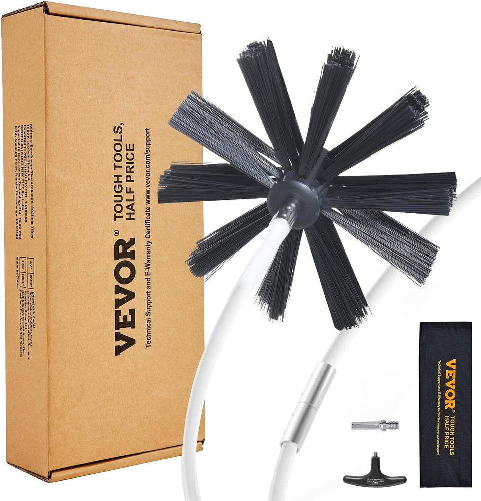 50 FEET Dryer Vent Cleaner Kit 37 Pieces Duct Cleaning Brush Reinforced Nylon Dr