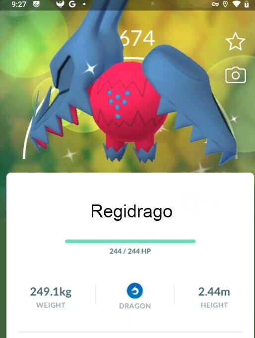 Shiny Regidrago Legendary Pokemon - Trade for 1 Million Stardust - POGO