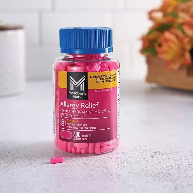 Member’s Mark Aller-Ben Allergy Medication 600 Tablets 25mg, Compare to Benadryl