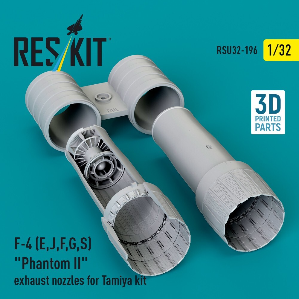 1:32 F-4 E/J/F/G/S Phantom II Exh Nozzles for Tamiya 3D Prt ResKit RSU32-0196