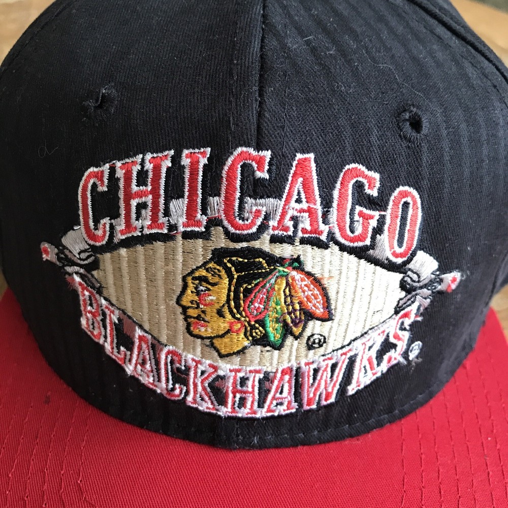 Vtg Chicago Blackhawks Starter Snapback Hat NHL Hockey Team Logo 90s Cap Sports