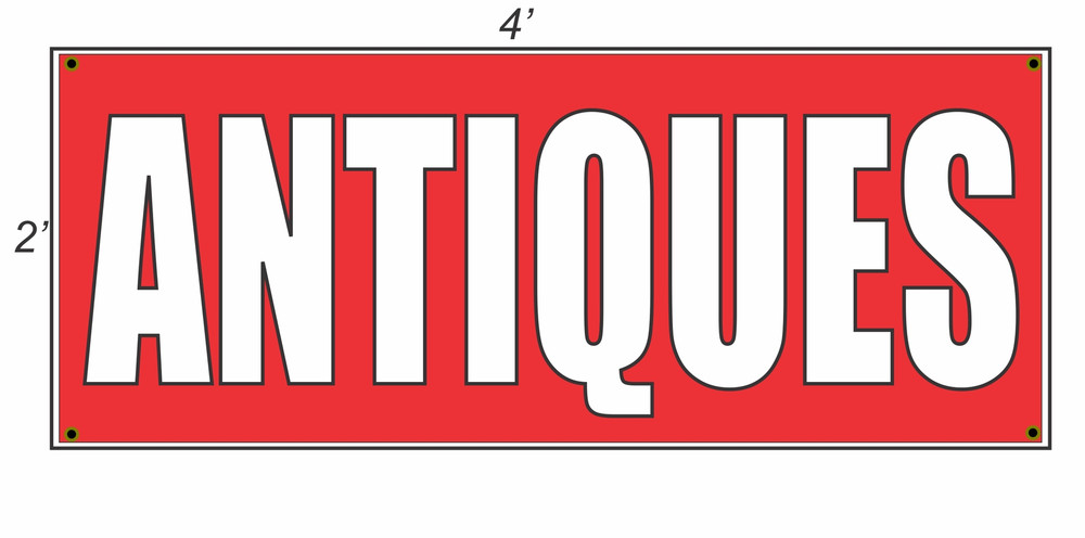 New Antique-Style 2x4 Red and White Copy Banner Sign