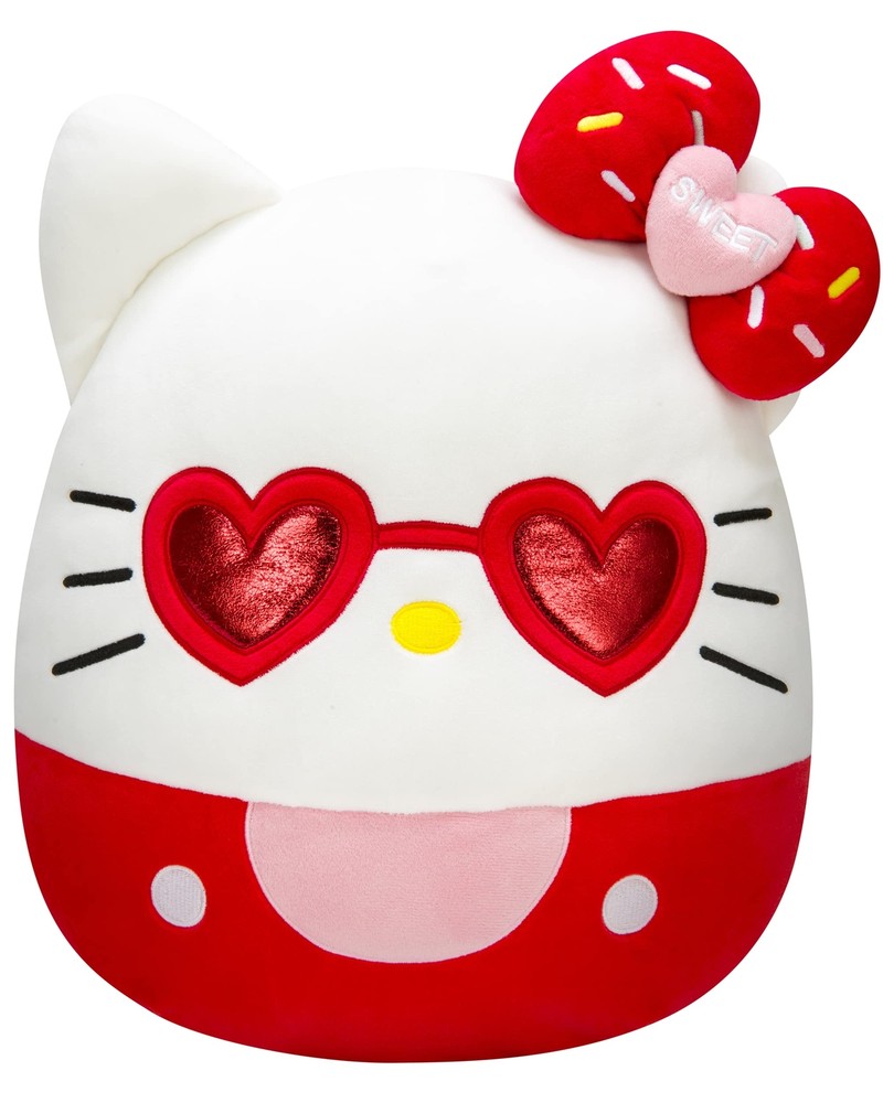 Hello Kitty 14-Inch Plush Toy with Red Glasses - Super Soft Sanrio Stuffed Animal  