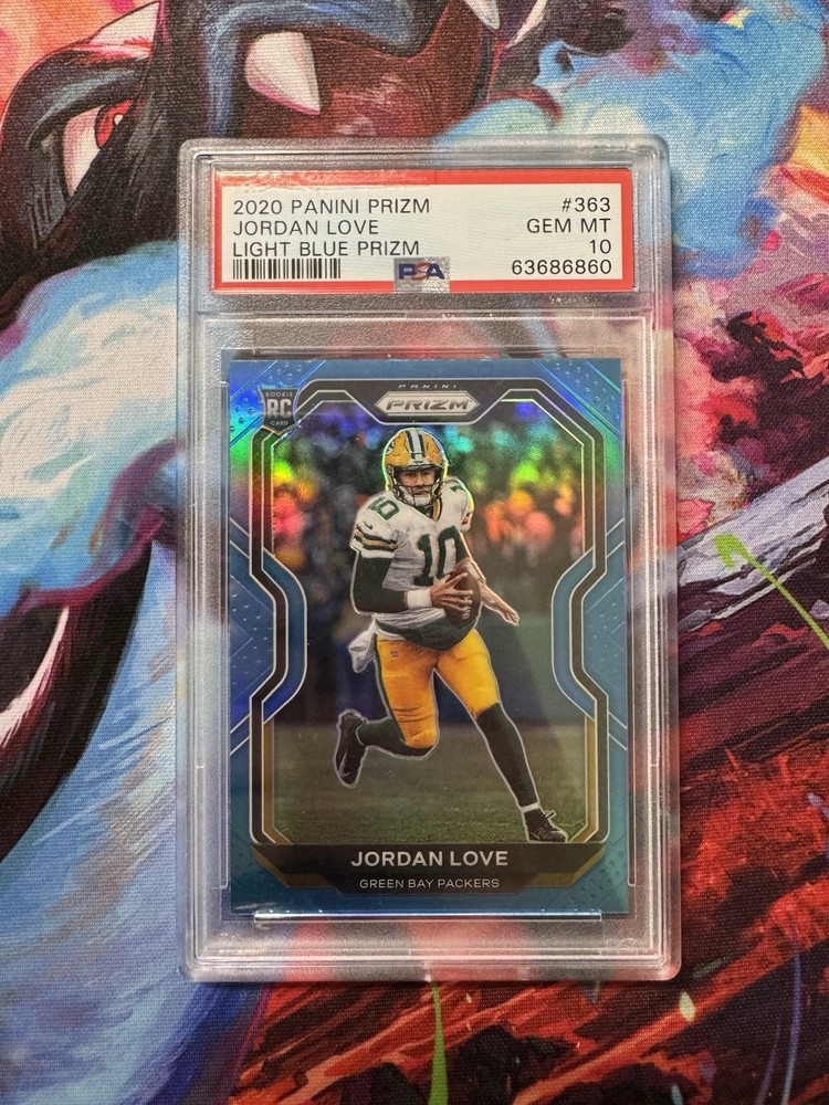 2020 Panini Prizm #363 Jordan Love Light Blue Prizm PSA 10