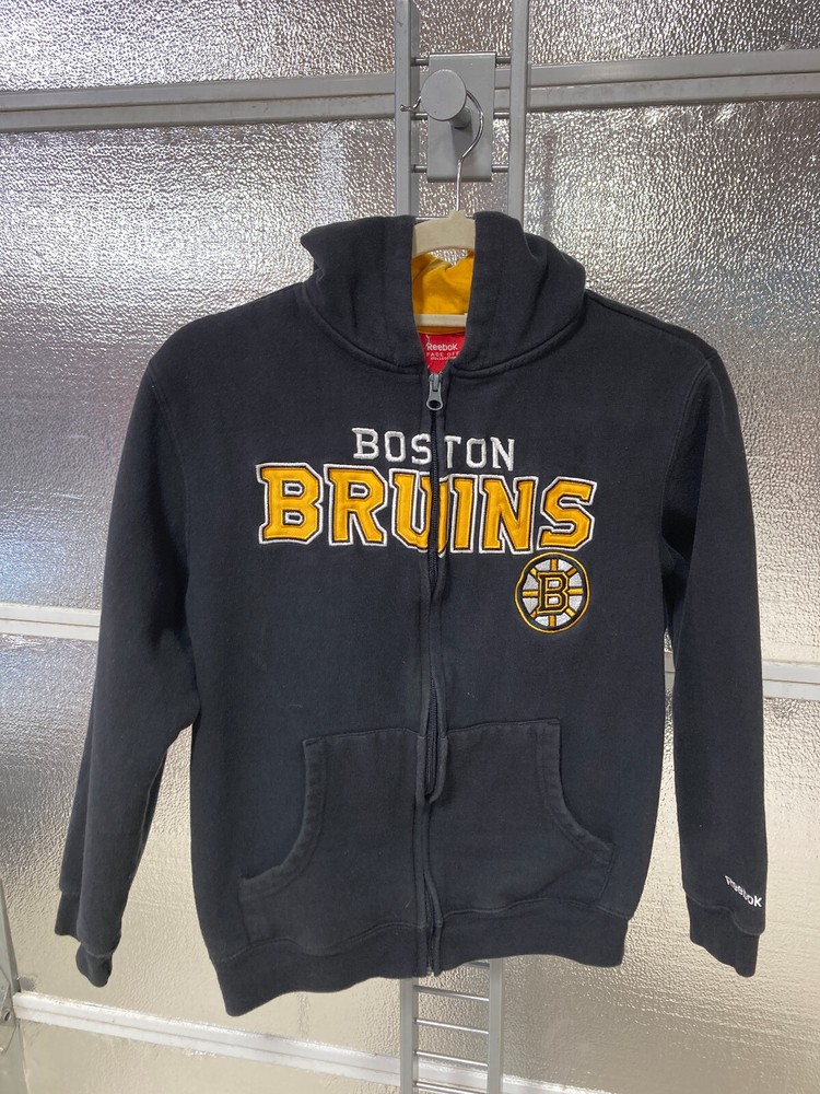 Boston Bruins Hoodie - Youth Large (14/16) - Full Zip Sweatshirt - Reebok