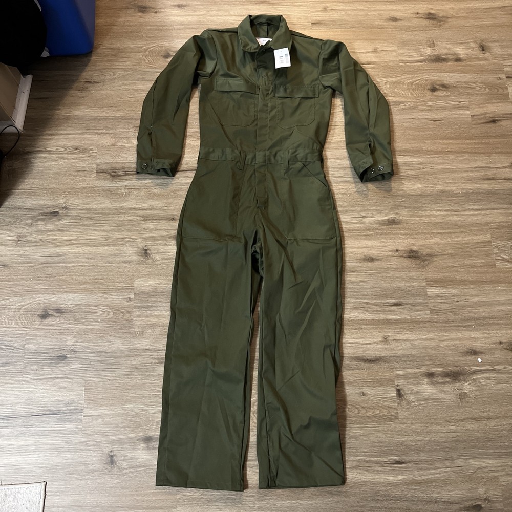 Men US Military Army OD Green Coveralls  Utility 38R NWT