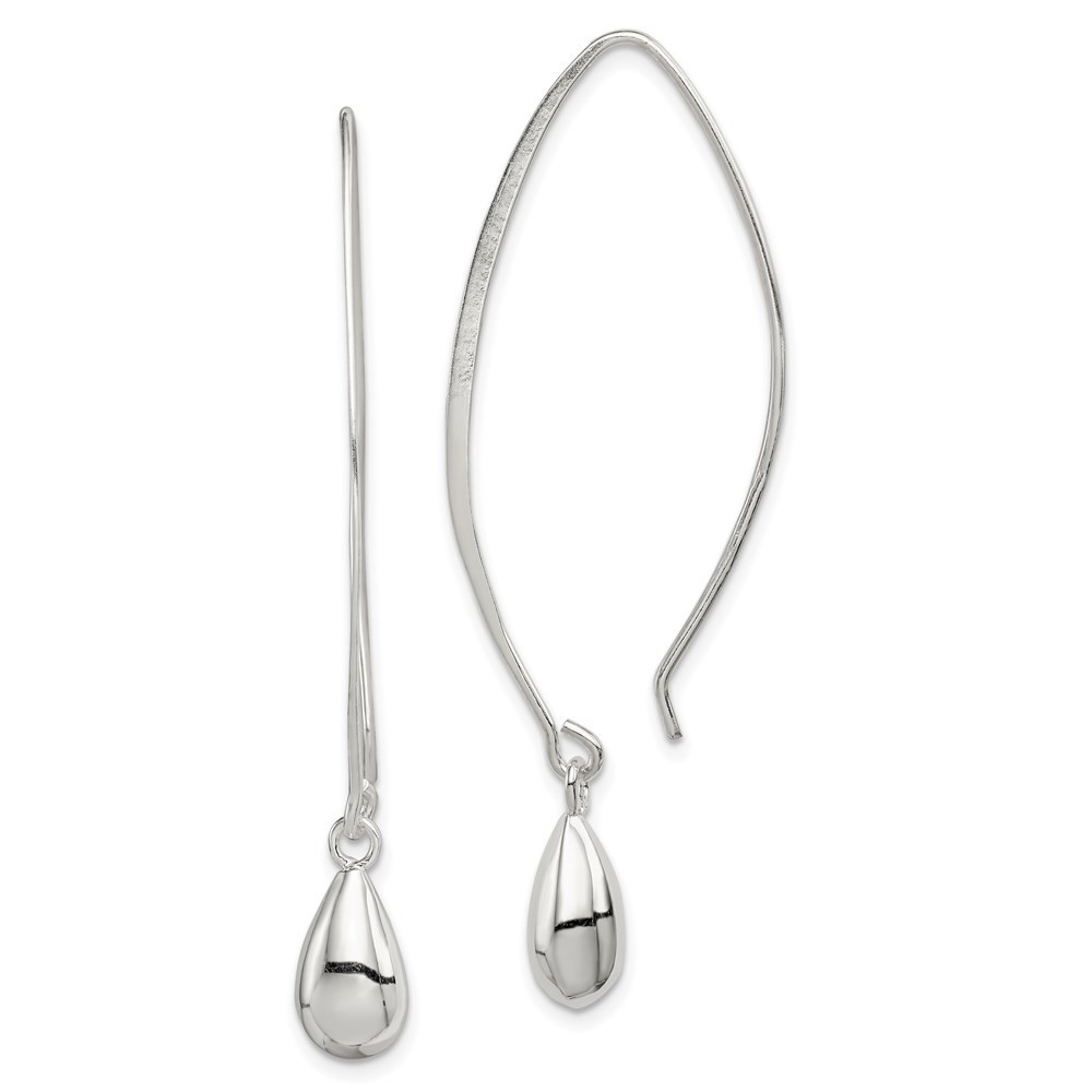 Sterling Silver Fancy Drop & Dangle Earrings 2.16gm L-58mm, W-6mm