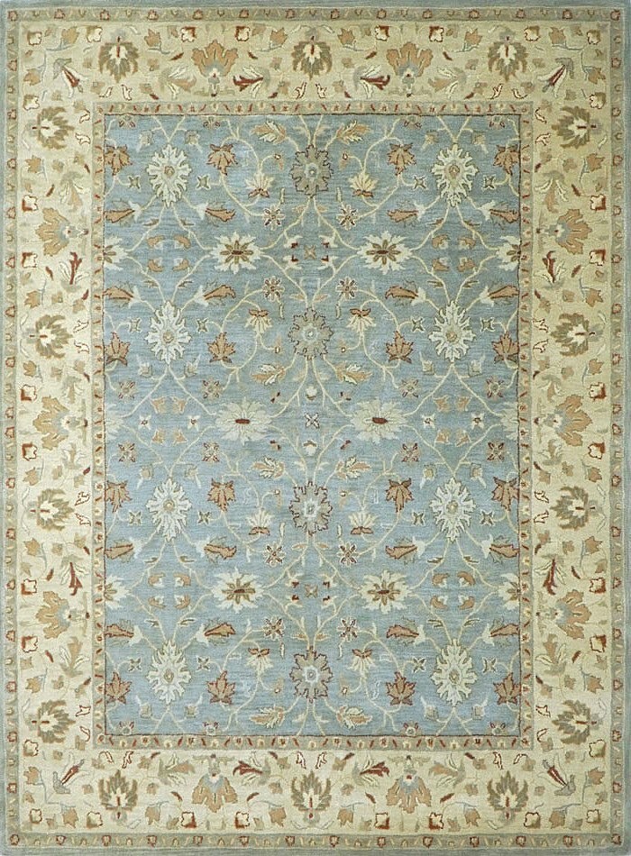 100% Wool Rug | Hand Tufted Pottery Barn Mallika Blue Living Room Area Rug