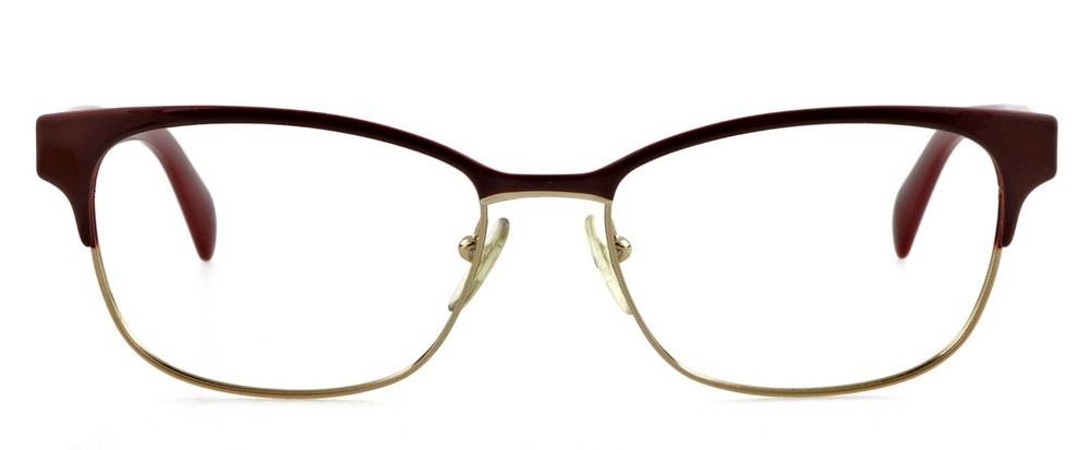 PRADA VPR65R UAN-1O1 53mm Burgundy Gold Eyeglasses Frames Only Italy A