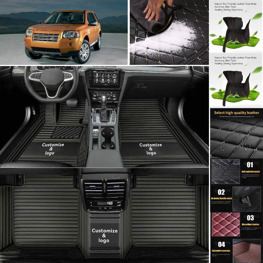 For Land Rover Freelander Car Floor Mats All Weather Waterproof Auto Liners Rugs