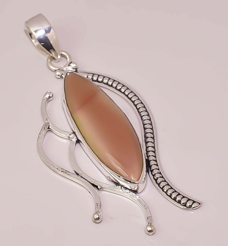 Natural Imperial Jasper Sterling Silver Plated Handmade Pendant