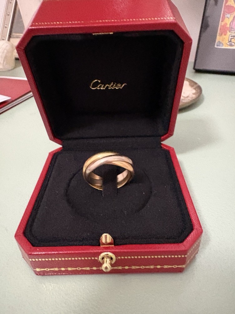 Cartier Trinity Rolling Ring 18k Tri-Color Gold size 58