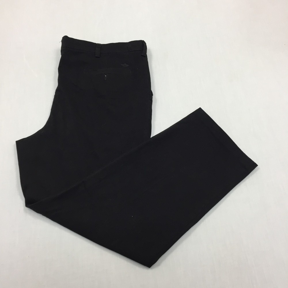 Dockers Chino Trousers Cotton Pants Straight Fit Mens Size 42W 32L Black
