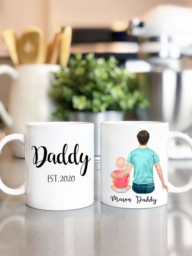 New Dad Mug Dad Est Mug New Daddy Gift From Wife Fathers Day Mug Dad And Baby