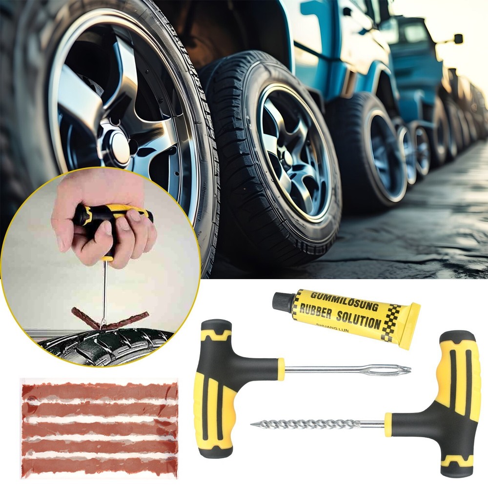 Heavy-Duty Flat Tire Repair Kit for Cars Trucks Motorcycles
