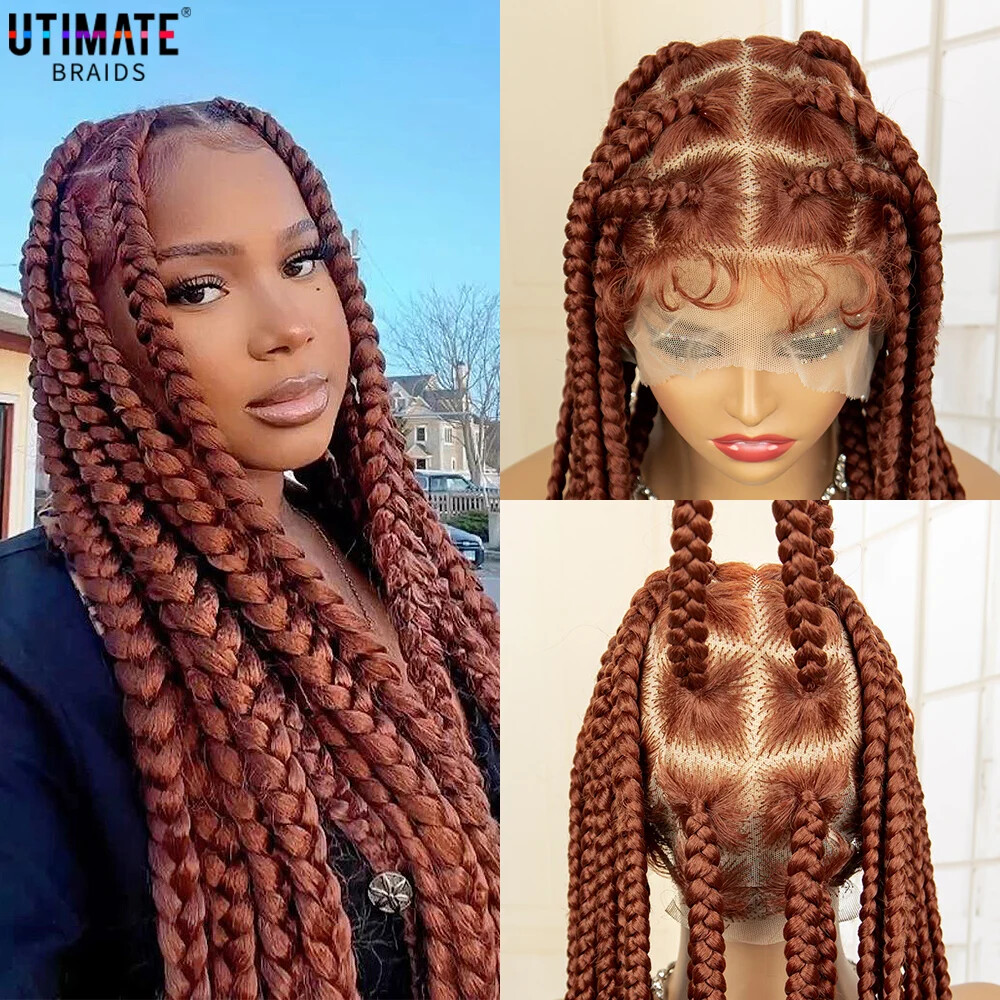 36-Inch Synthetic Knotless Box Braid Wig with Lace Front