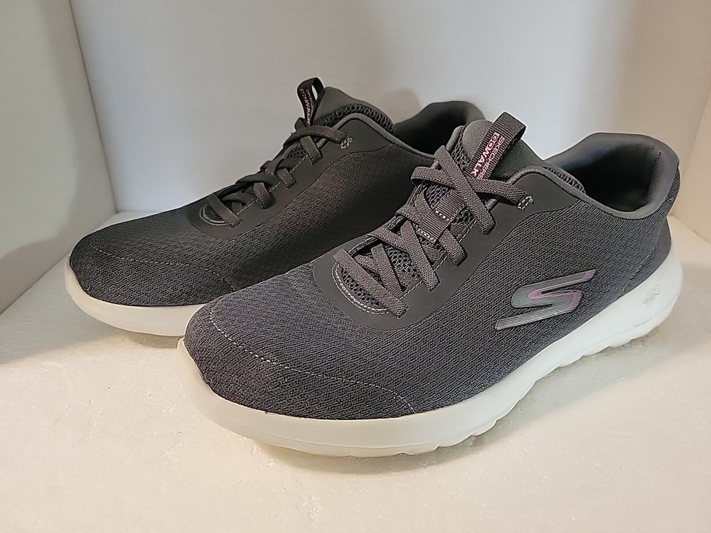 Skechers Womens Go Walk Joy Ecstatic Gray Walking Shoes Size 10 Sneakers