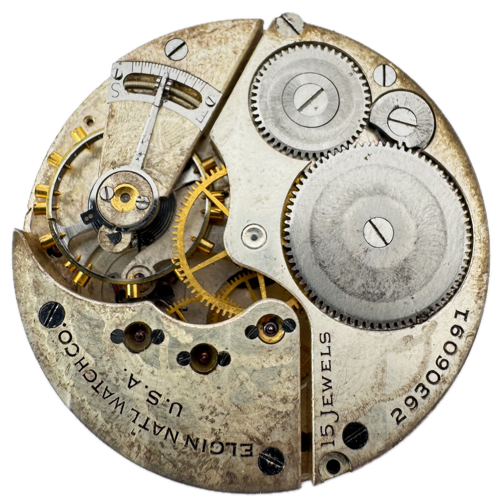 1927 Elgin 15 Jewel Mechanical Pocket Watch Movement 313 USA Vintage 16s