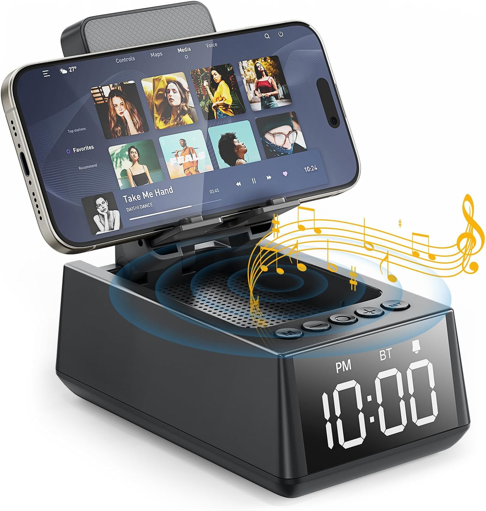 Wireless Bluetooth Speaker Phone Stand with 12H Playtime for Men and Women