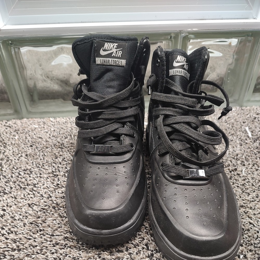 Nike Lunar Force 1  6.5Y or Women's  Black Watershield  High Shoes 706803-002