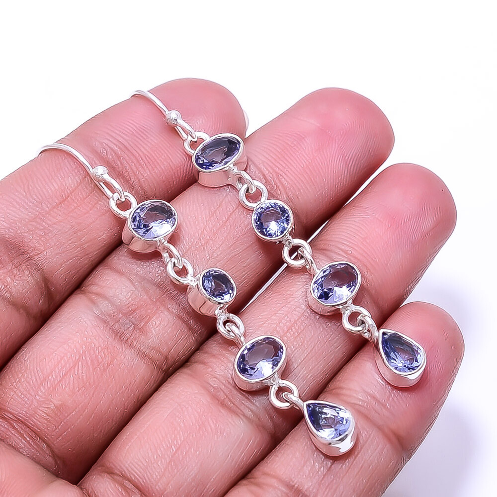 Iolite Gemstone 925 Sterling Silver Earring 2.34