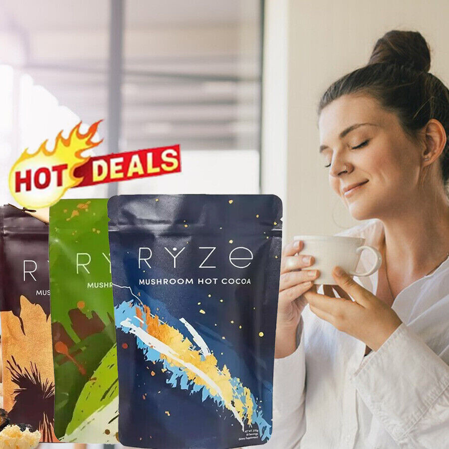 RYZE Mushroom Coffee Organic Coffee 30 Servings in one Pack - No odor US***