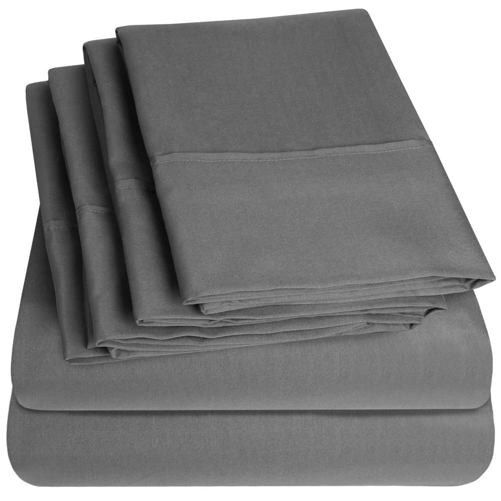 King Size Bed Sheets - 6 Piece 1500 Supreme Collection Fine Brushed Microfibe...