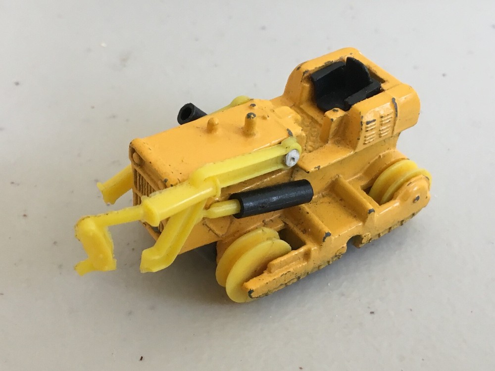 Vintage Zylmex Yellow Bulldozer Construction Vehicle Diecast Car
