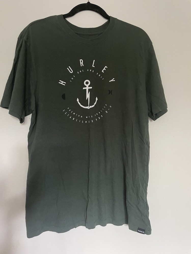 Hurley Everyday Washed 100 Cotton Super Soft Men’s T-Shirt Green Size L
