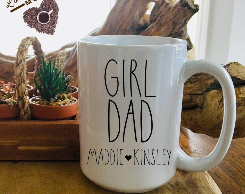 Girl Dad Mug Personalized Dad Mug Custom Names Of Daughters Dad With 2 Girls Dad