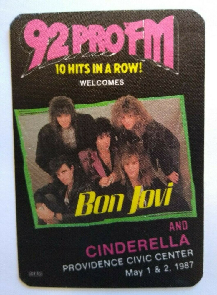 Bon Jovi Cinderella Backstage Concert Pass Original 1987 Hard Rock Music Vintage