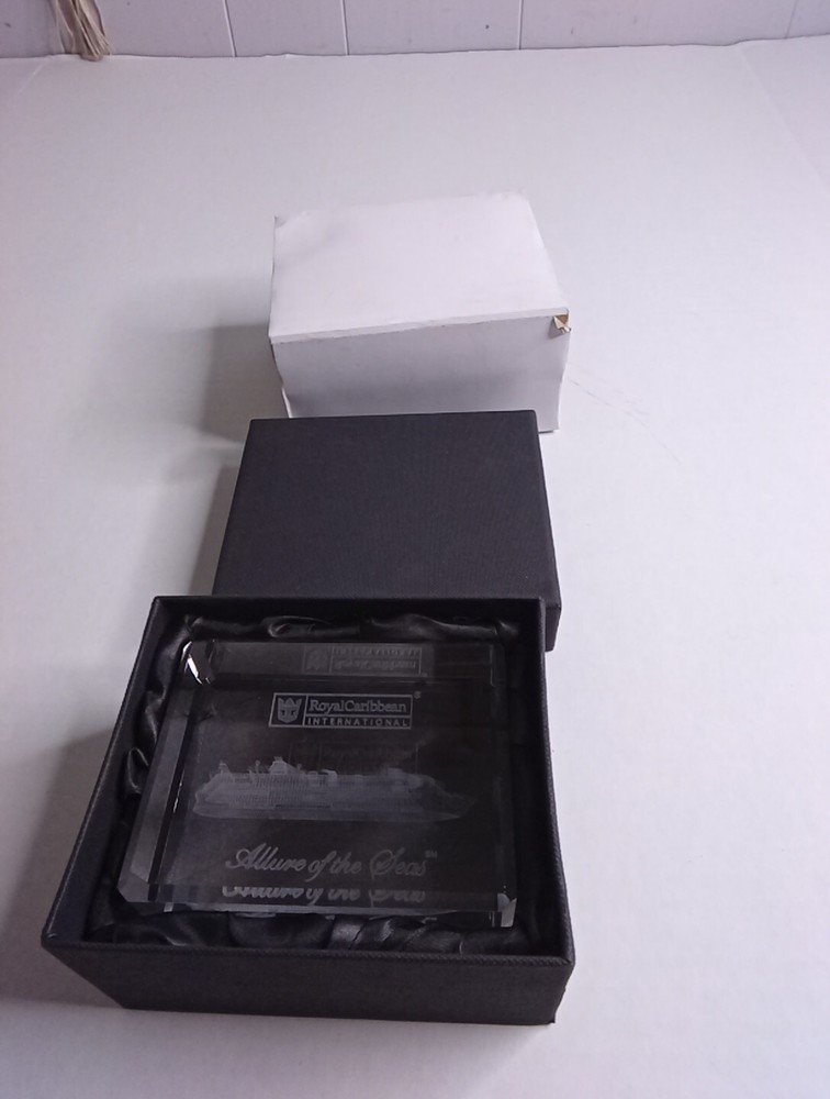 Royal Caribbean crystal block “ Allure  Of The Seas” 3 D Glass Block