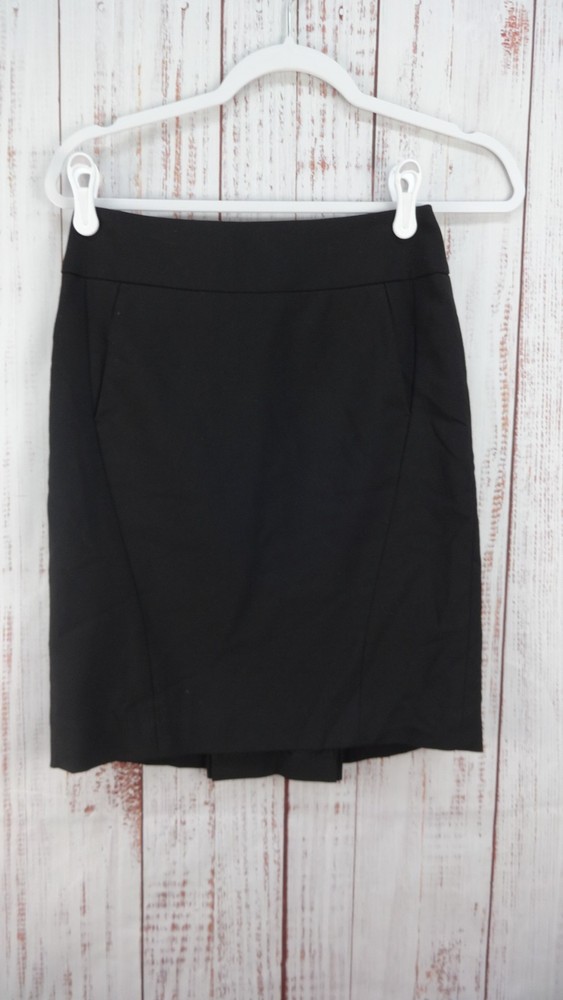 Ann Taylor Mini Skirt Womens 00P Black Lined Formal Career Business Workwear