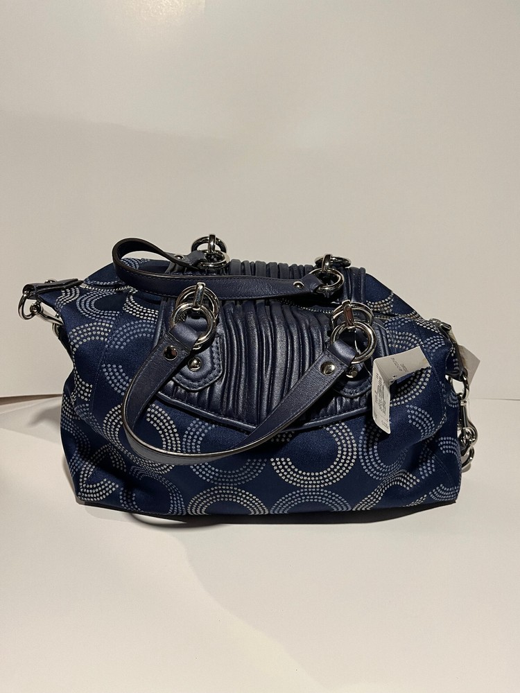 Coach Ashley Blue Dotted Satchel Purse F20015