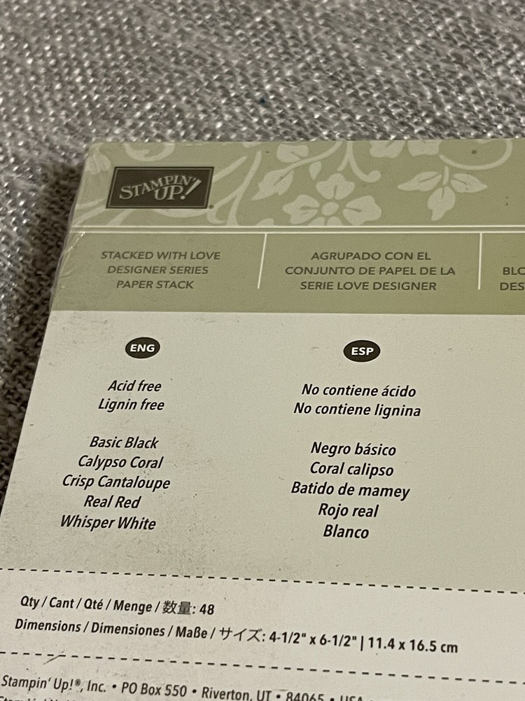 Stampin’ Up Stacked With Love Designer Series Paper Pack Sealed 137779