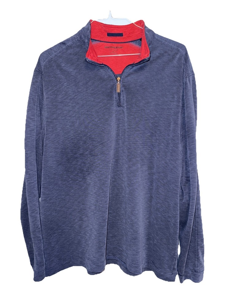 Johnston & Murphy Men's XXL 1/4 Zip Pullover Navy Blue