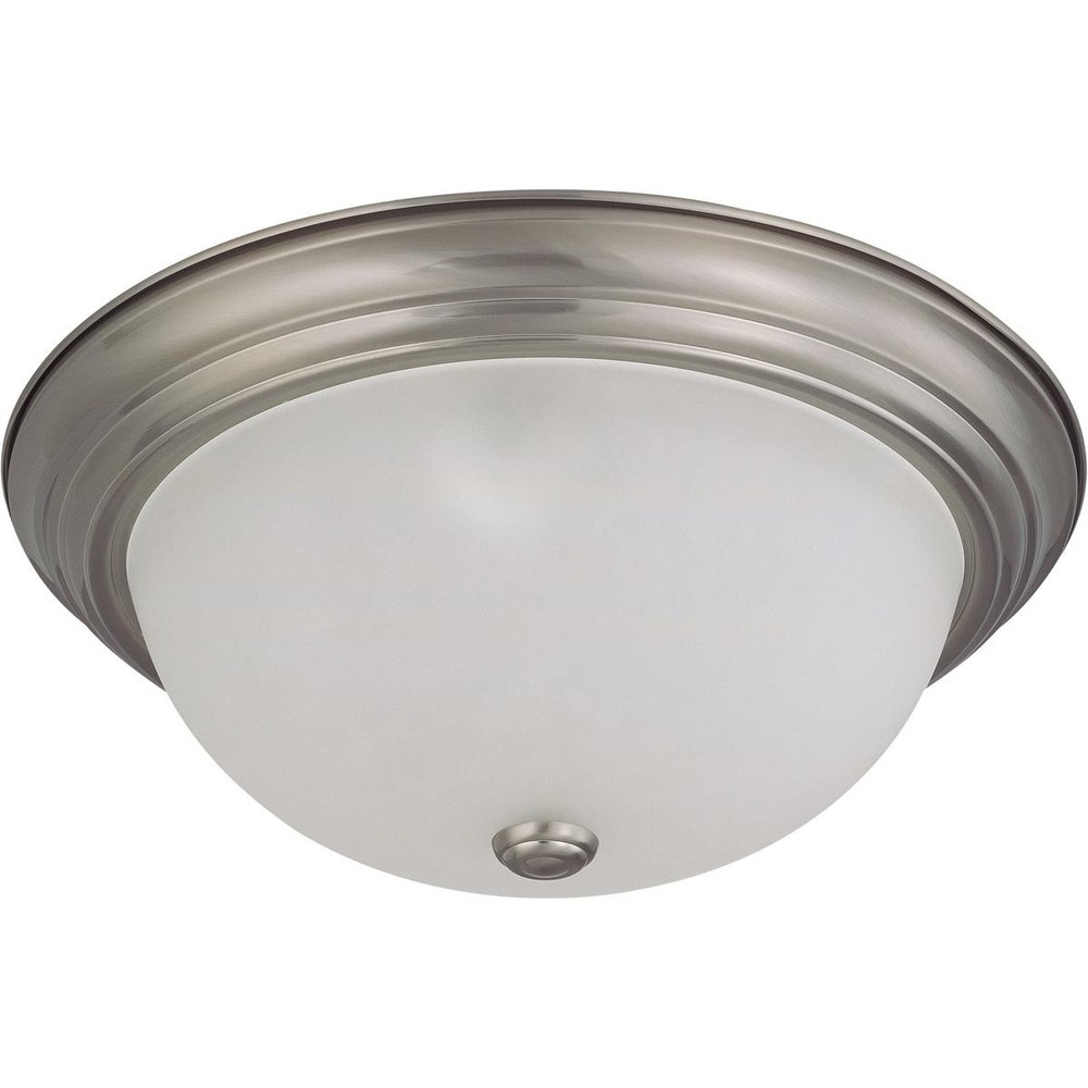 Brushed Nickel 3-Light Flush Mount Ceiling Fixture by Nuvo Lighting
