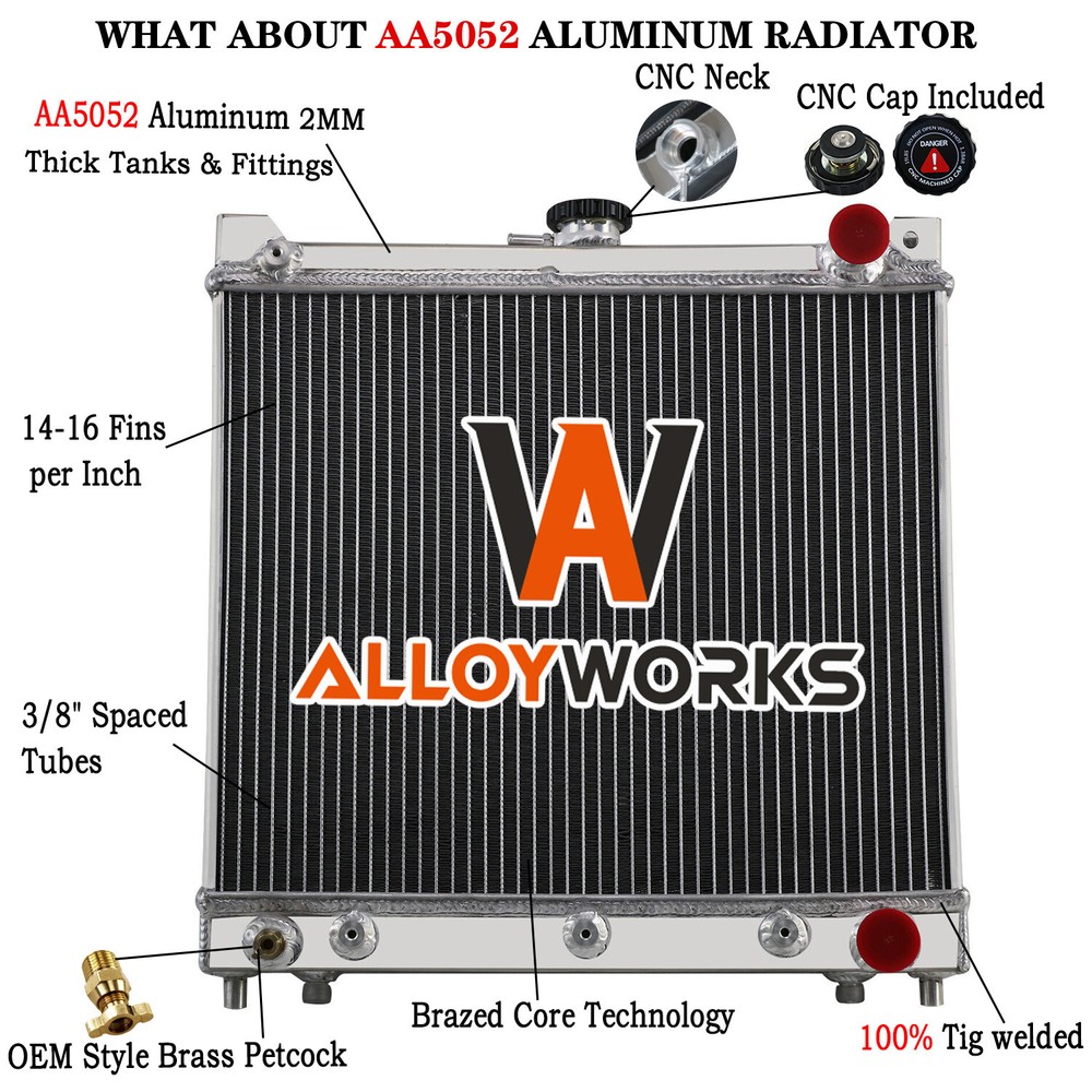 3 Row Aluminum Radiator For 1998-2017/15 Suzuki Jimny Sumurai JB G13B M13A 1.3L