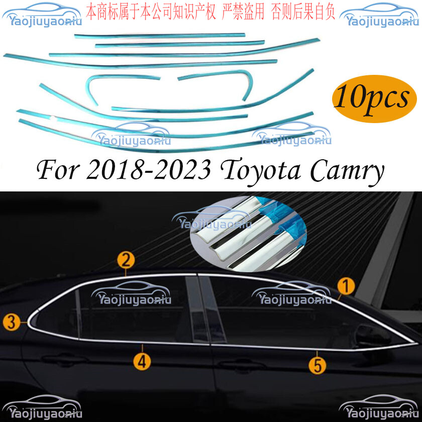 stainless Window Molding Side Cover Trim For 2018-2024 Toyota Camry 4-Door Sedan