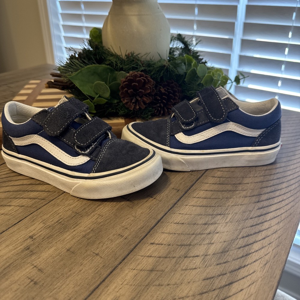 Vans Unisex Kids Old Skool V Navy / White Kids Youth Shoe Size 12.5